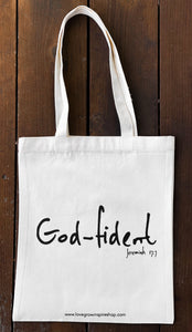 God-fident Jeremiah 17:7 | Tote Bag